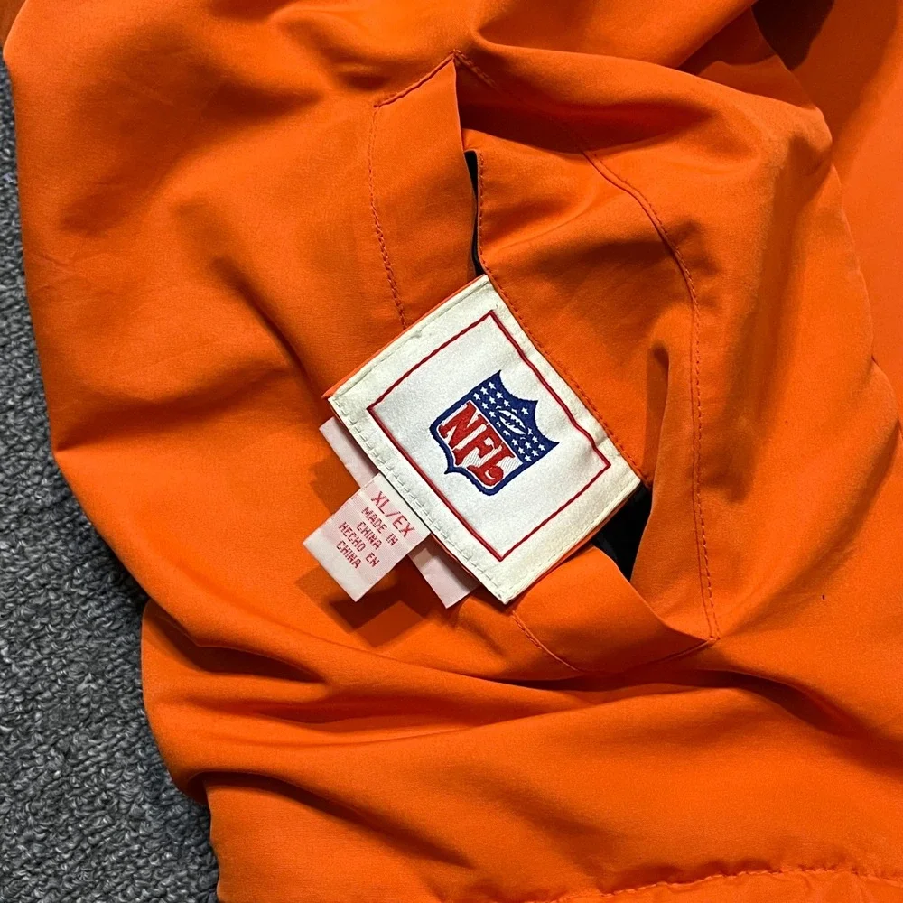 NFL Chicago Bears Reversible Jacket‎ XL Orange Navy Fleece Windbreaker Full Zip